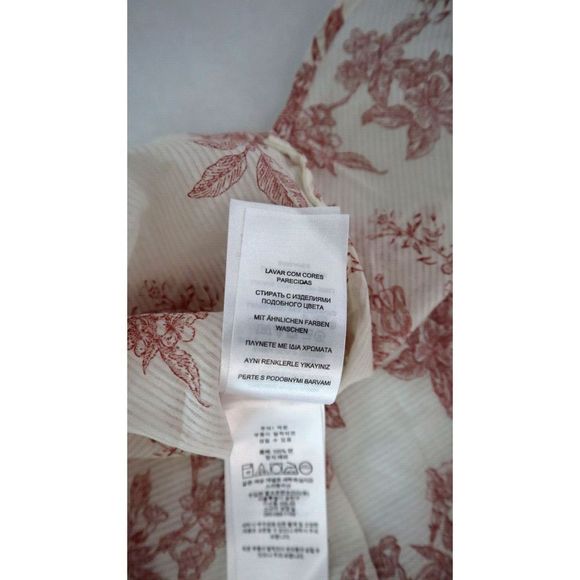 Lauren Ralph Lauren Women's Sz XL Red Floral Cuffed Collared Button Up Top $90 - Picture 6 of 8